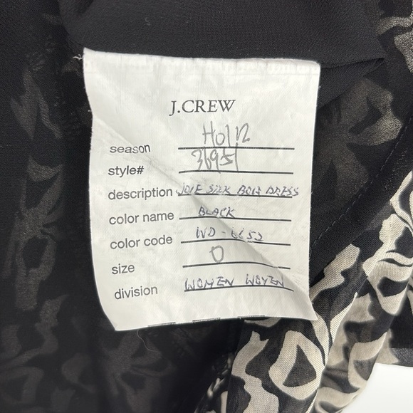 J. Crew Bow Short Sleeve Silk Chiffon Dress Peter Pan Collar Women’s Size 0 - Picture 8 of 12